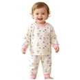 thumbnail image 3 of Toddler Girls Pajama Sets - Snug Fit Long Sleeve Shirring Sleepwear, Soft Breathable Kids Pjs,6-12 Months 12-24 Months 2t 3t 4t 5t 6t 7t 8t 9t Children(Pink,12-24 Months), 3 of 7