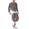 thumbnail image 2 of Gukieu Mandala Print Men's Long-sleeved Pajamas Set, Elastic Waist Pajamas Button-down Pajamas Two-piece Set, Suitable for Adult Male Home Wear-XX-Large, 2 of 7
