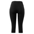 thumbnail image 4 of Capri Leggings for Women Tummy Control High Waisted Yoga Pants Knee Length Workout Gym Running Athletic Fitness Tights Black 00*yoga pants M, 4 of 6