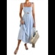 thumbnail image 2 of Vestido Midi de Verano con Tirantes Finos, Botones y Lazo Frontal para Mujer, Estampado Floral Azul M, 2 of 10