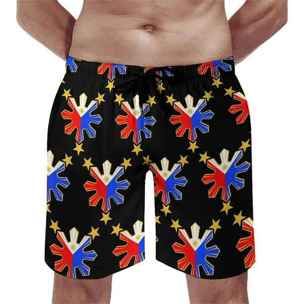 Men's PinoyFilipinoFlagStarsandSun Quick Dry Board Shorts with