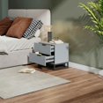 thumbnail image 4 of GVN Nightstand, Bedside Table,22" Grey White Nightstand with 2 Drawer, Bedside Table for Bedroom, 4 of 12
