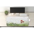 thumbnail image 2 of Dragonfly Computer Mouse Pad, Illustration of Meadow Field a Single Fleur-de-lis on Distressed Grunge Background, Rectangle Non-Slip Rubber Mousepad X-Large, 35" x 15", Green Red, by Ambesonne, 2 of 2