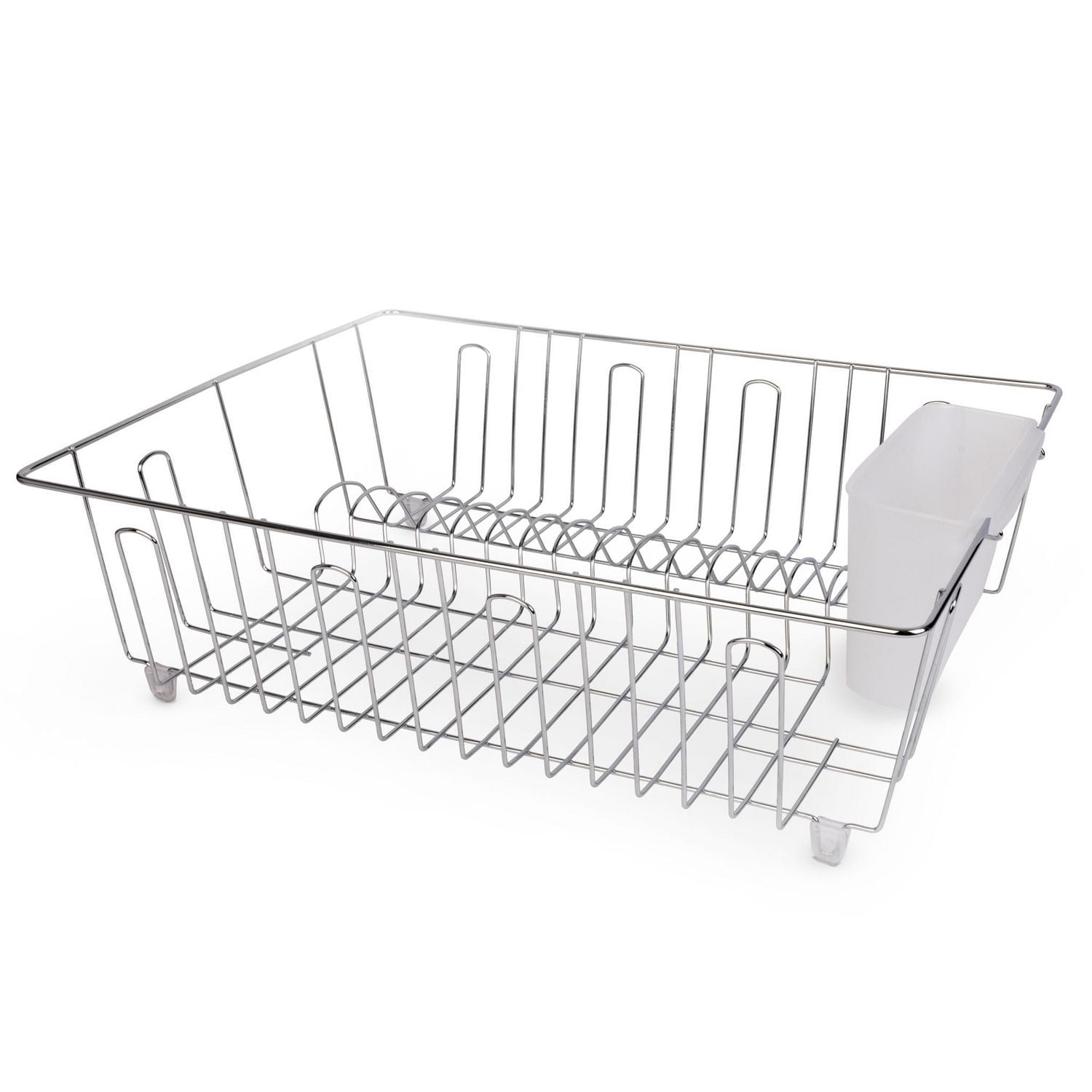 Mainstays Large Dish Drainer Rack - Chrome/Black, Large Dishrack Black