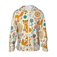thumbnail image 1 of Fotbe Whimsical Fox Floral Garden Chaqueta con Protección Solar UPF 50+ para Hombre y Mujer, Camisa con Capucha y Bolsillos-3X-Large, 1 of 7