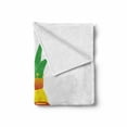 thumbnail image 2 of Hello Gorgeous Soft Flannel Fleece Throw Blanket, Colorful Doodle Pineapple with Crown and Glasses and Graphic Phrase Theme, Cozy Plush for Indoor and Outdoor Use, 60" x 80", Multicolor, by Ambesonne, 2 of 6