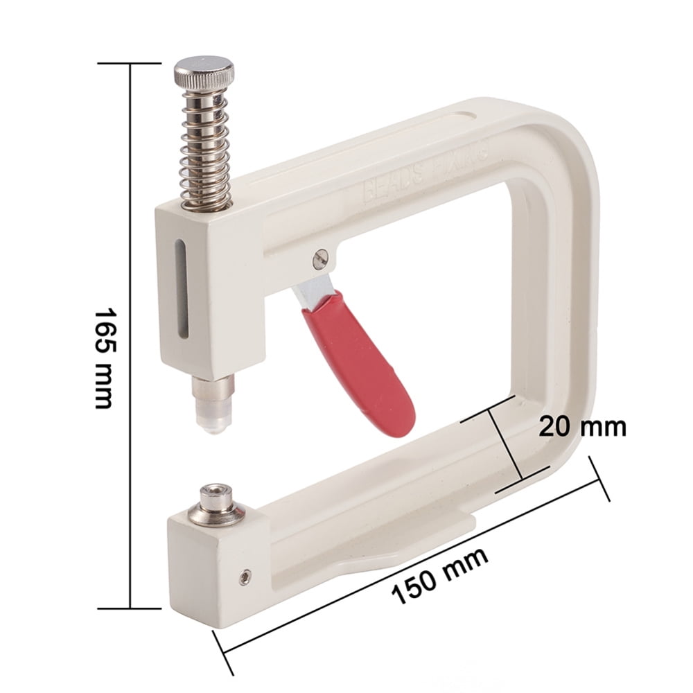 1Box Manual Round Pearl Fixing Machine DIY Handmade No Hole Pearl Setting Machine for Garments Clothes Decoration Floral White 15x16.5x2cm