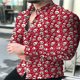 thumbnail image 1 of Camisa de hombre con arte floral para uso diario, camisa de manga larga con solapa de otoño e invierno, suave y cómoda, de moda y transpirable, 1 of 6