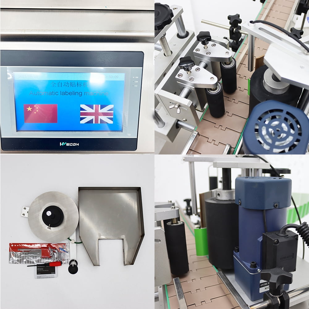 INTSUPERMAI Desktop Position Labeler Automatic Sticker Round Bottle Roller Labeling Machine for Tin Can