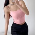 thumbnail image 3 of Tbopshirt Tank tops for Women,Womens tops,Women's Solid Color Matching Slim Bottom Suspender With Round Neck,T-shirt Vest Tee Blouse,Camisoles for Women Plus, 3 of 9