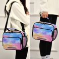 thumbnail image 5 of Insulated Lunch Bag 6L Leak-Proof Lunch Box with Shoulder Strap Multiple Pockets Lunch Tote Tie-dye Clouds Pattern, 5 of 9