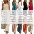 thumbnail image 3 of Linen Jumpsuit for Women Playsuits Wide Leg Dressy Pants Overall Ladies Summer Casual Dungarees Romper with Pockets Green XXL, 3 of 7