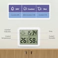 thumbnail image 5 of Termómetro higrómetro digital, Termómetro interior de alta precisión, medidor de temperatura y humedad con reloj, Humedad interior, 5 of 5