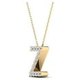 thumbnail image 2 of 0.13 Carat Natural White Diamond Initial "Z" Pendant Necklace In 14K Yellow and White Gold with 18" Gold Cable Chain|Silver Chain, 2 of 5