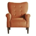 thumbnail image 3 of Pemberly Row 18.5" Solid Wood and Velvet Upholstered Accent Chair in Orange, 3 of 10