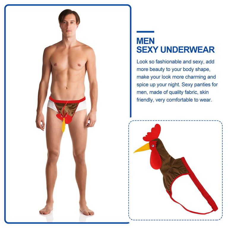 Christmas deer panties 2Pcs Rooster Men's Panties Deer Underwear Briefs G  String Thong for Halloween Christmas
