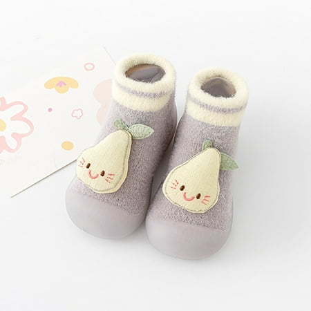 

eczipvz Baby Shoes Boys Girls Animal Cartoon Socks Shoes Toddler WarmThe Floor Socks Non Slip Prewalker Shoes Baby Girls (Purple 5.5 )