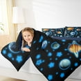 thumbnail image 4 of Feelyou Cartoon Blue Stars Full Size Comforter Sets, Space Planet Bedding Sets, 3 Pieces, 4 of 8
