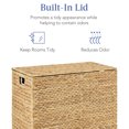 thumbnail image 3 of Large Double Laundry Hamper with Lid, Portable Handwoven Water Hyacinth with Handles, 2 Machine Washable Linen Liner Bags, 2 Sections, Natural, 3 of 5