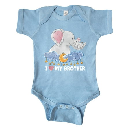 

Inktastic I Love My Brother Cute Elephants with Moon and Stars Gift Baby Boy or Baby Girl Bodysuit