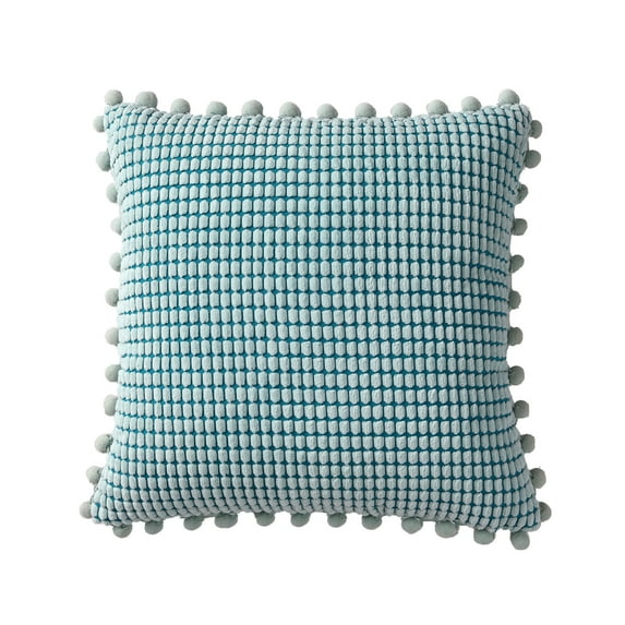 2 Pack Throw Pillow Covers with Pom Poms, Soft Touch Lumbar Throw Pillow Case Cushion Cover