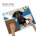 thumbnail image 3 of 500 Piece Jigsaw Puzzle Dachshund Dog Sitting On Toilet Bathroom Humor Cartoon Illustration Home Decor Adult Relaxation Game 20.5x15 Inch, 3 of 6