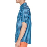Obey SKY BLUE MULTI Langton Short-Sleeve Striped Regular Fit Shirt, US Medium