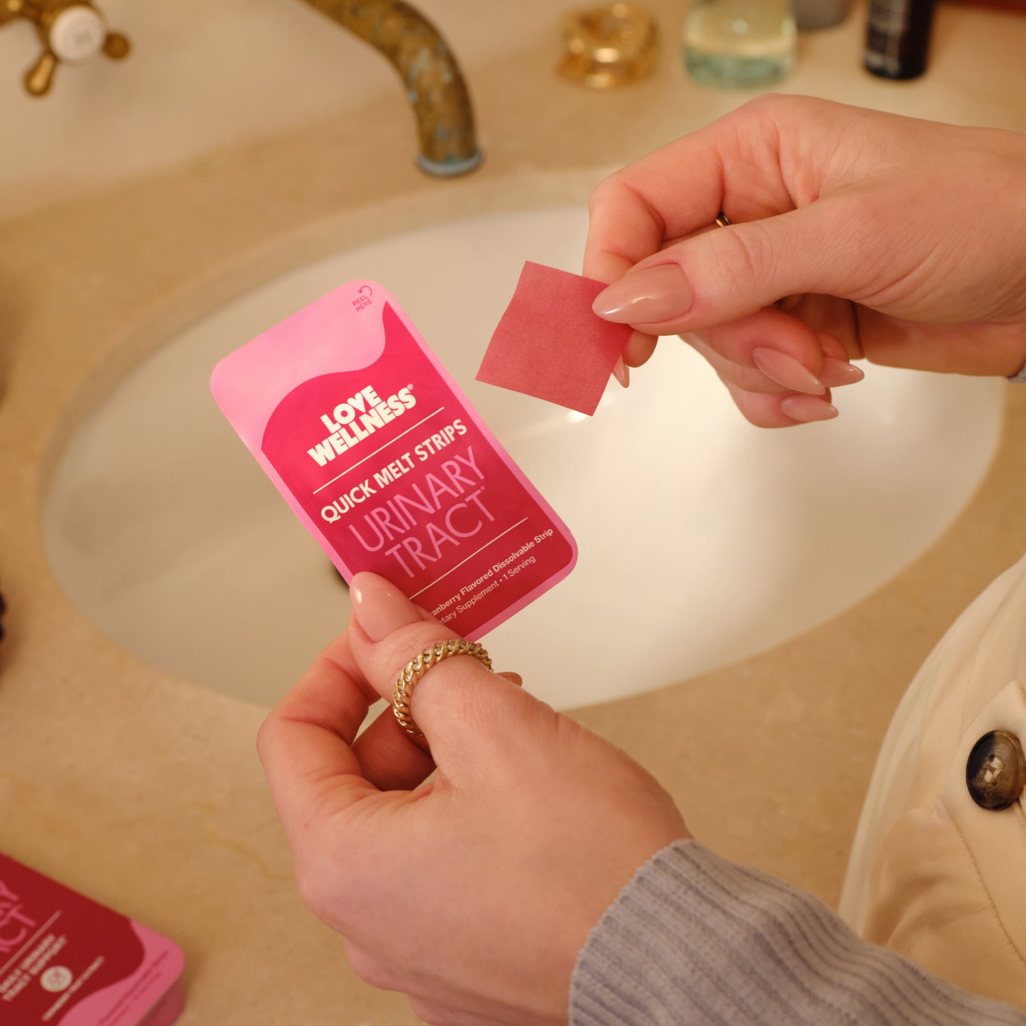 Love Wellness Urinary Tract Quick Melt Strips with 36mg PACs from Cranberry Extract - 15 Count