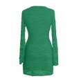 thumbnail image 6 of Adeawade Dresses For Women 2026 Elegant Classy V Neck Long Sleeve Lace Bodycon Party Dress Fall Winter Occasion Stylish Commute And Outings Wear Green 2Xl, 6 of 7