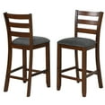 Gymax High Back Barstool Set of 2 Counter Height Chairs with Fabric