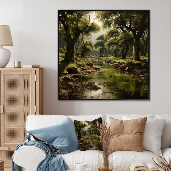 Designart "Gethsemane Garden Christian View III" Christianity Floater Framed Wall Art Prints