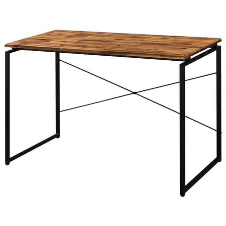 Fashionable Home Desk With Rectangular Wood Deck And Metal Sled Versatile Study Desk: Wooden Surface