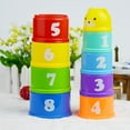 thumbnail image 2 of 9Pcs Stacking Cup Toys Baby Plastic Cups with Letters And Numbers Learning Activity Nesting Cups Colorful Stacking Cups Game Toy Toddler Montessori Toys for kids Baby, 2 of 10