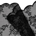 thumbnail image 5 of Ouuluon Black Lace Sheer Curtain, Vintage Floral Print Scalloped Design Rod Pocket Drape for Living Room Bedroom Window Door Home Decor, 5 of 7