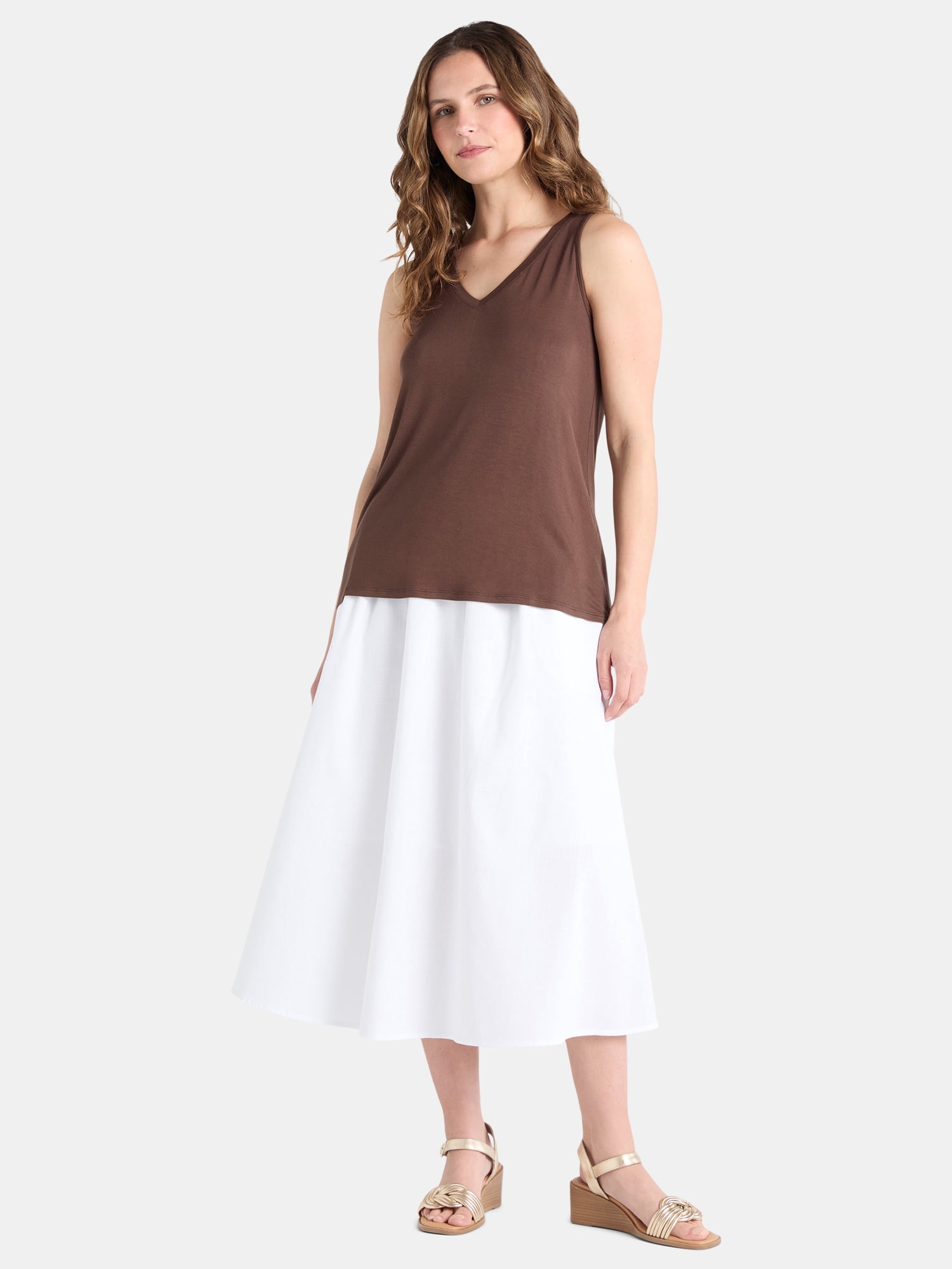 Time and Tru Women's High Low Tank Top, Sizes XS-XXXL