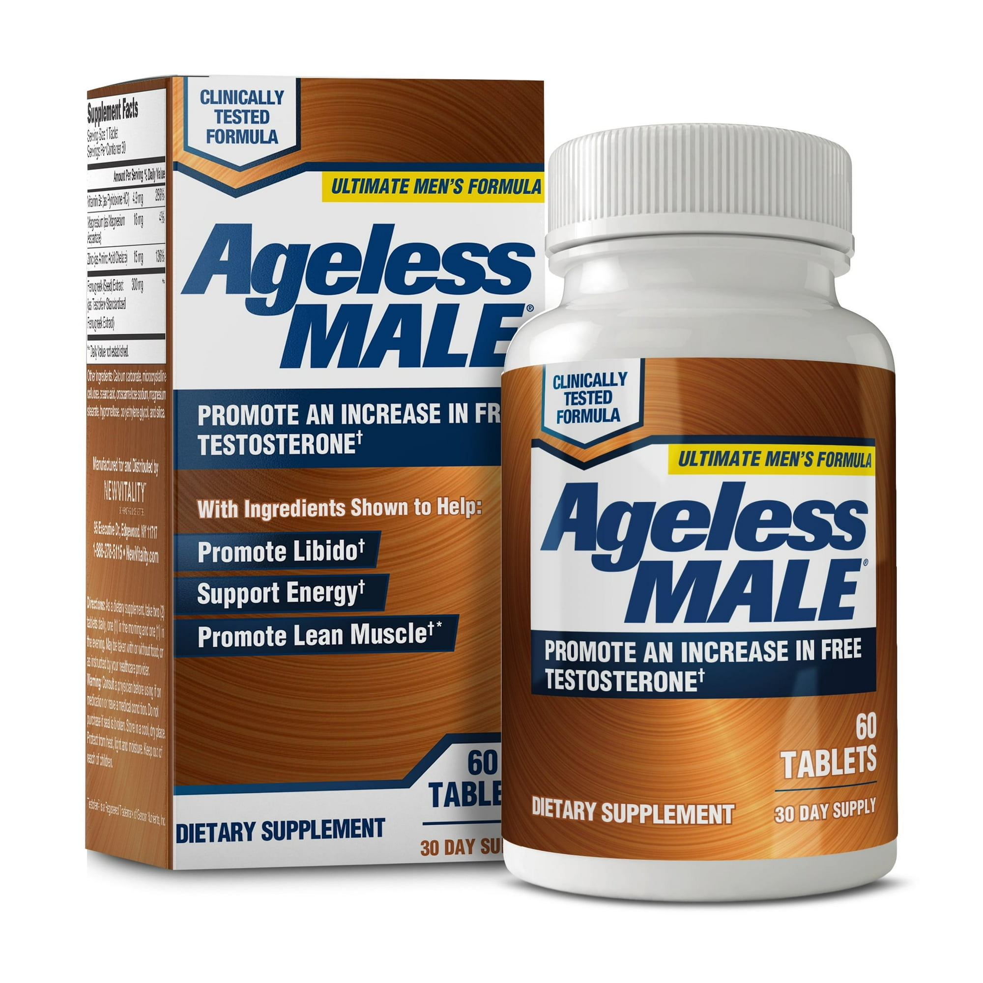 Ageless Male Free Testosterone Booster Capsules, 60 Count