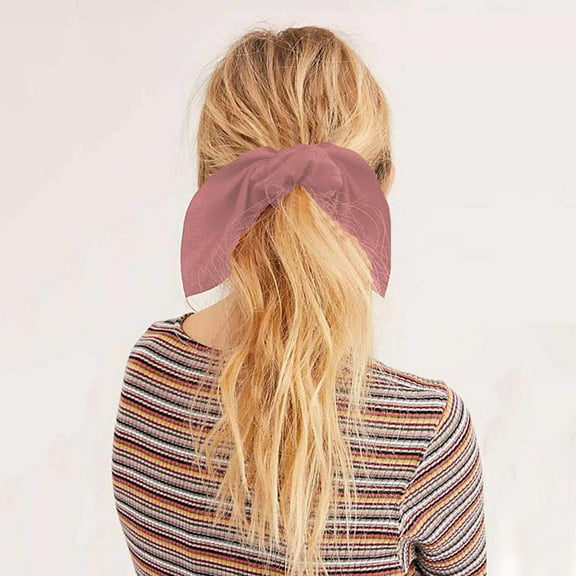 MSJUHEG Satin Scrunchies,Pearl Hair Tie,Hair Scarf Scrunchies,Pearl Bows,Long Bow,Scrunchie 1pc Holder Ties Hair Ponytail Bunny Satin Hair Ear for Headband B One Size