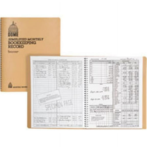 Dome Publishing DOM600 Bookkeeping Record Book, Brown