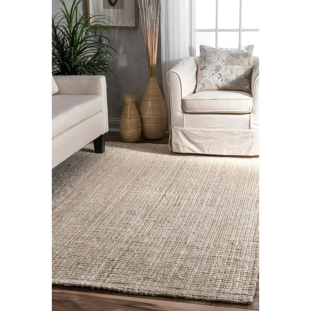 nuLOOM Ashli Handwoven Solid Jute Runner Rug, 2' 6" x 6', Off White