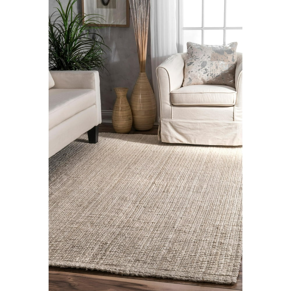 nuLOOM Handwoven Ashli Solid Jute Area Rug