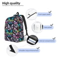 thumbnail image 3 of Wukai Happy Kitten Faces Print Durable Canvas Laptop Backpack - Adjustable Shoulder Straps, Water-Resistant, Large Capacity, Unisex for School, Office-Medium, 3 of 5