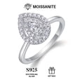 thumbnail image 2 of Moissanite Ring, 925 Sterling Silver & 18k Gold Plated, for Women, Wedding Ring, Perfect Unisex Gift For Everyday, 2 of 11