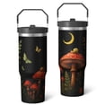 thumbnail image 2 of 1pc Mushroom Cup 30oz Tumbler with Straw & Handle - Insulated Stainless Steel Cup | Holiday Gift for Man Women (Christmas, Valentine's, Birthday), 2 of 7