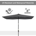 thumbnail image 3 of 6.5x10ft Rectangular Patio Umbrella with 20 Solar LED Lights, Dark Grey UV Resistant Polyester Canopy, Aluminum Pole with Tilt and Crank Function for Garden, Pool, and Yard, 3 of 7