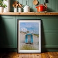 thumbnail image 6 of Skanor Beach Hut in Sky Blue - Skanör Skåne County Sweden Photography Beach House Coastal Beach Ocean Minimalist Architecture Landscape Black Framed Wall Art Print 24 x 36 inches, 6 of 8