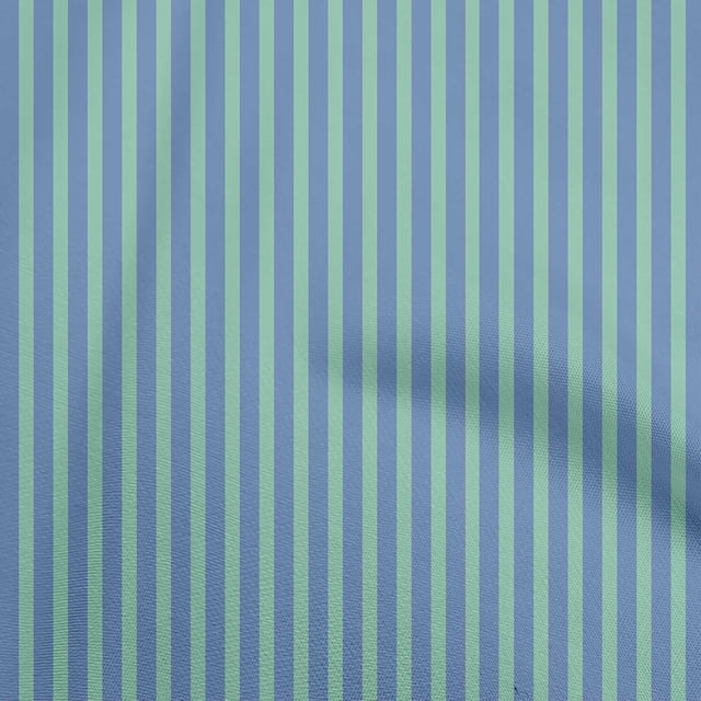 oneOone Rayon Medium Blue Fabric Stripes Craft Projects Decor Fabric Printed By The Yard 56 Inch Wide