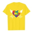 thumbnail image 4 of MIXUE Kids Girls Tops & T-Shirts Summer Cartoon Heart Print Round Neck Short Sleeve Loose Pullover T-shirts Holiday Wear,Yellow,7-8 Years, 4 of 4