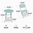 thumbnail image 3 of Four Seasons Courtyard Padova Foldable 3 Piece Bistro Dining Set, Blue, 3 of 6
