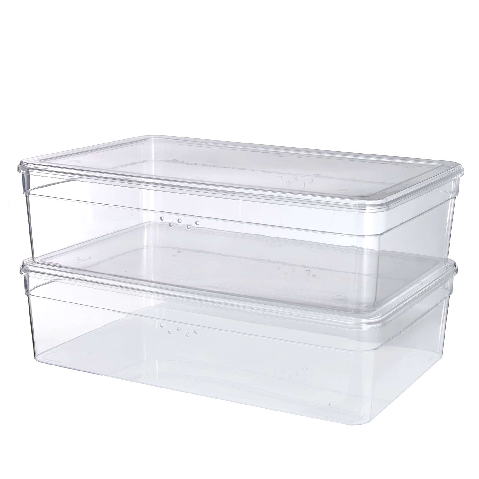 Mainstays Clear Plastic Glossy Finish Boot Shoe Box with Lid, Adult Size 