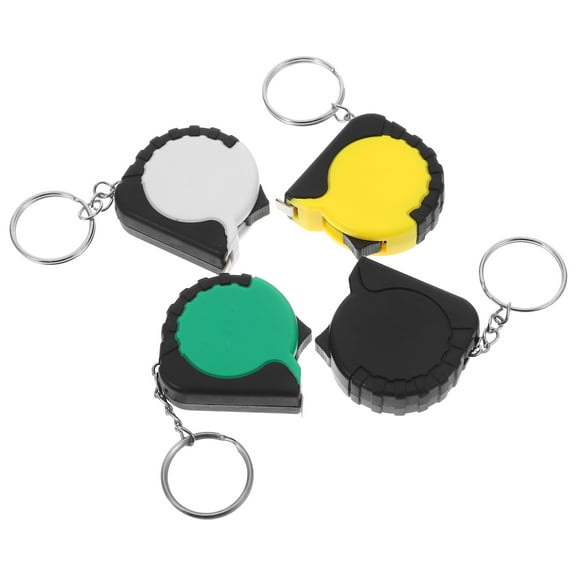 NICEXMAS 4pcs Mini Tape Measure Keychain Retractable Assorted Color Automatic Retraction Tool